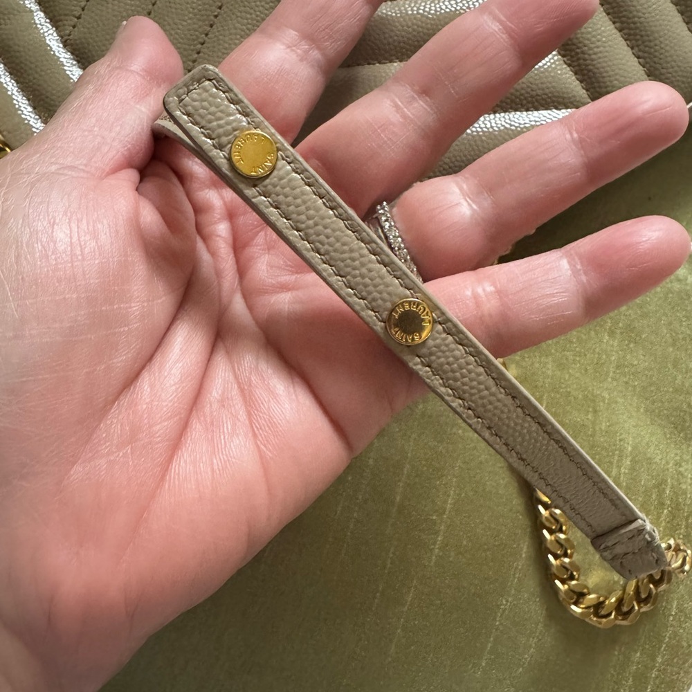 Yves Saint Laurent Quilted Taupe Crossbody Bag - Picture 8 of 8